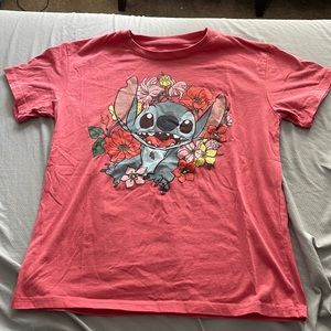 small pink stitch shirt- disney